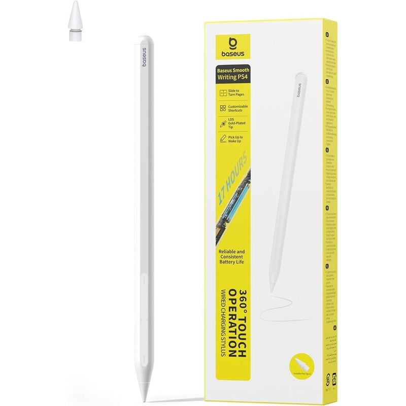 Baseus Smooth Writing PS4 360 Touch Operation Wired Charging Stylus - Moon White Baseus Smooth Writing PS4 360 Touch Operation Wired Charging Stylus - Moon White