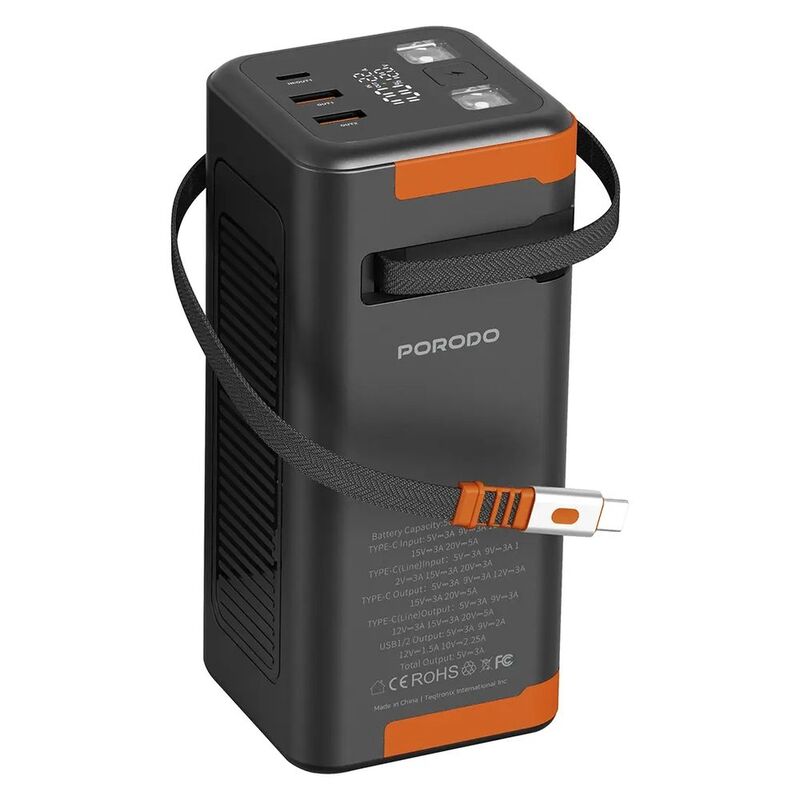 Porodo Power Boost 50000Mah Power Bank Pd 20W - Black Porodo Power Boost 50000Mah Power Bank Pd 20W - Black