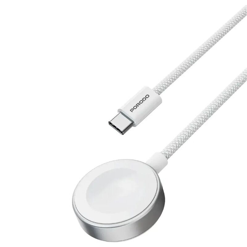 Porodo One Touch Charger Magnetic Watch Charger - White Porodo One Touch Charger Magnetic Watch Charger - White