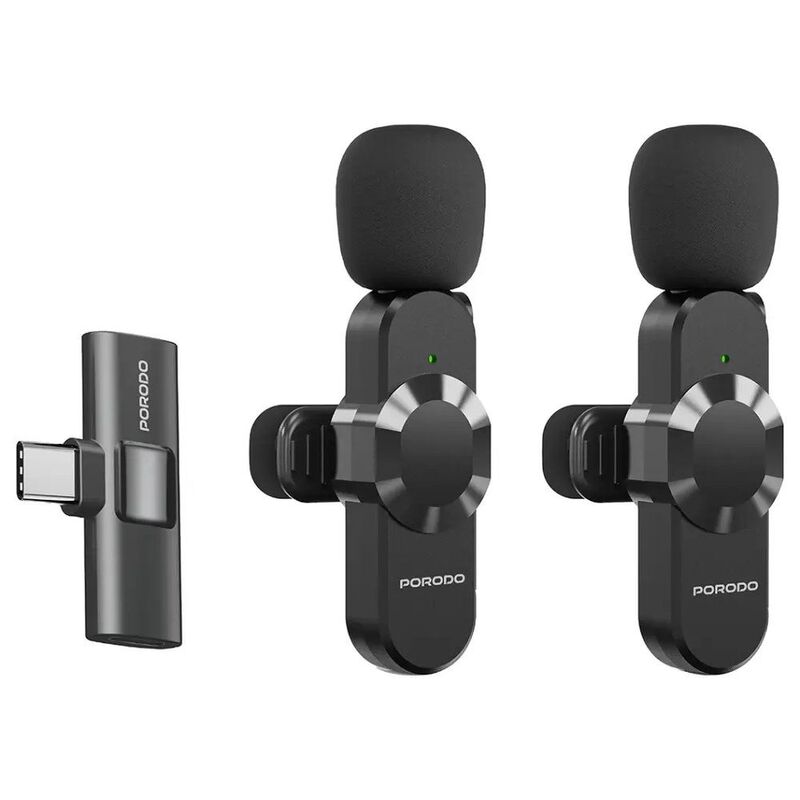 Porodo Audix Pro Lavalier Dual Microphone - Black Porodo Audix Pro Lavalier Dual Microphone - Black