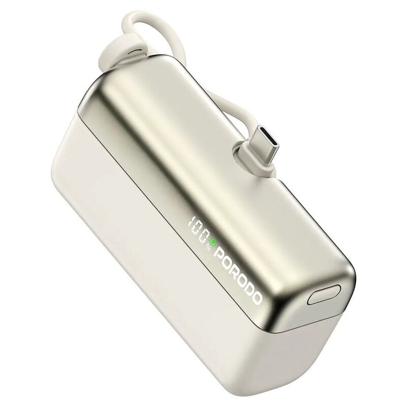 Porodo Pocket Volt 10000 mAh Power Bank - White Porodo Pocket Volt 10000 mAh Power Bank - White