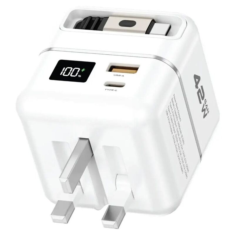 Green Lion Premium Series Charger + Power Bank 5000mAh 42W - White Green Lion Premium Series Charger + Power Bank 5000mAh 42W - White