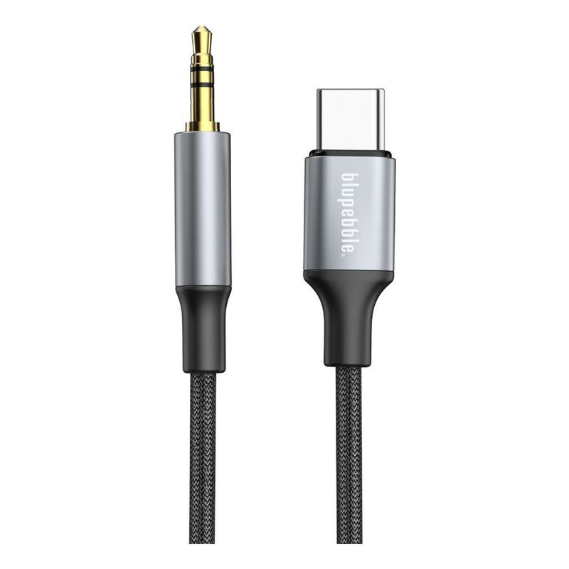 Blupebble USB-C Male To 3.5mm Male Cable 1m - Gray Blupebble USB-C Male To 3.5mm Male Cable 1m - Gray