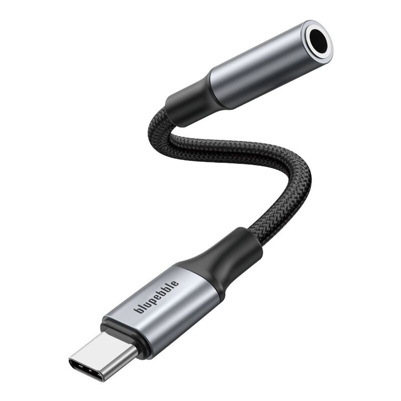 Blupebble USB-C Male To 3.5mm Female Adapter - Gray Blupebble USB-C Male To 3.5mm Female Adapter - Gray