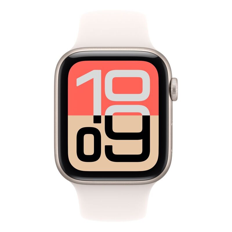 Apple Watch SE 3 GPS + Cellular 44mm Starlight Aluminium Case with Starlight Sport Band - S/M Apple Watch SE 3 GPS + Cellular 44mm Starlight Aluminium Case with Starlight Sport Band - S/M