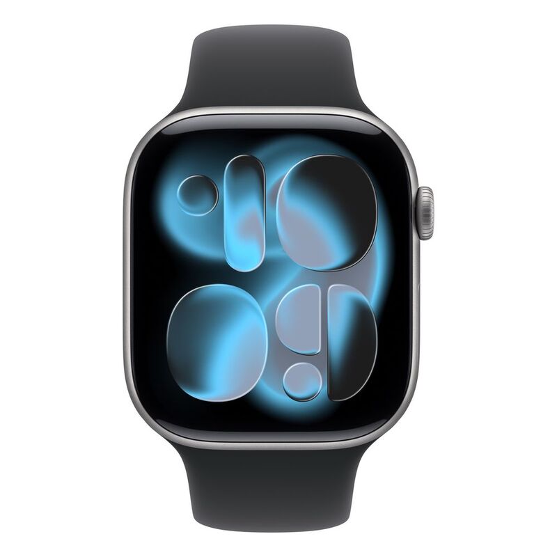Apple Watch Series 11 GPS 46mm Space Grey Aluminium Case with Black Sport Band - S/M