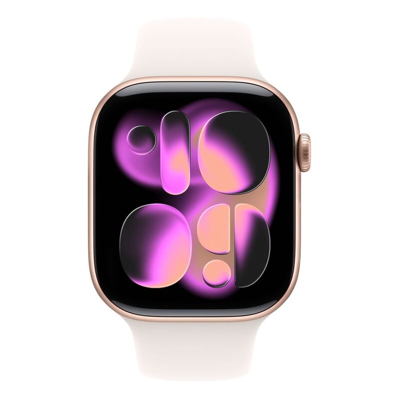 Apple Watch Series 11 GPS 46mm Rose Gold Aluminium Case with Light Blush Sport Band - S/M