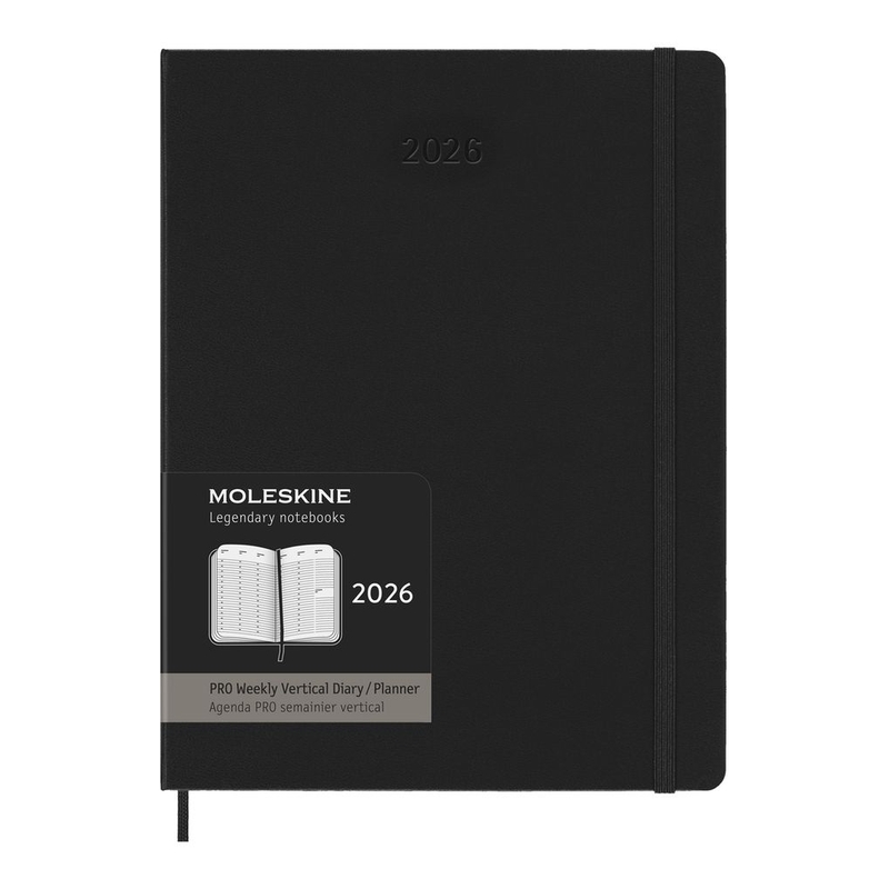 Moleskine 12M Pro Weekly Vertical XL Black Hard