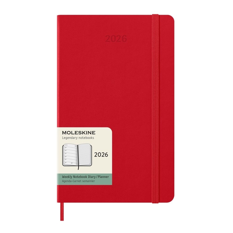Moleskine 12M Weekly Notebook Large Scarlet Red Hard