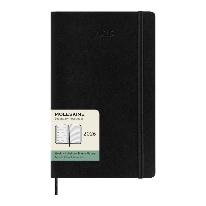 Moleskine 12M Weekly Notebook Large Black Soft