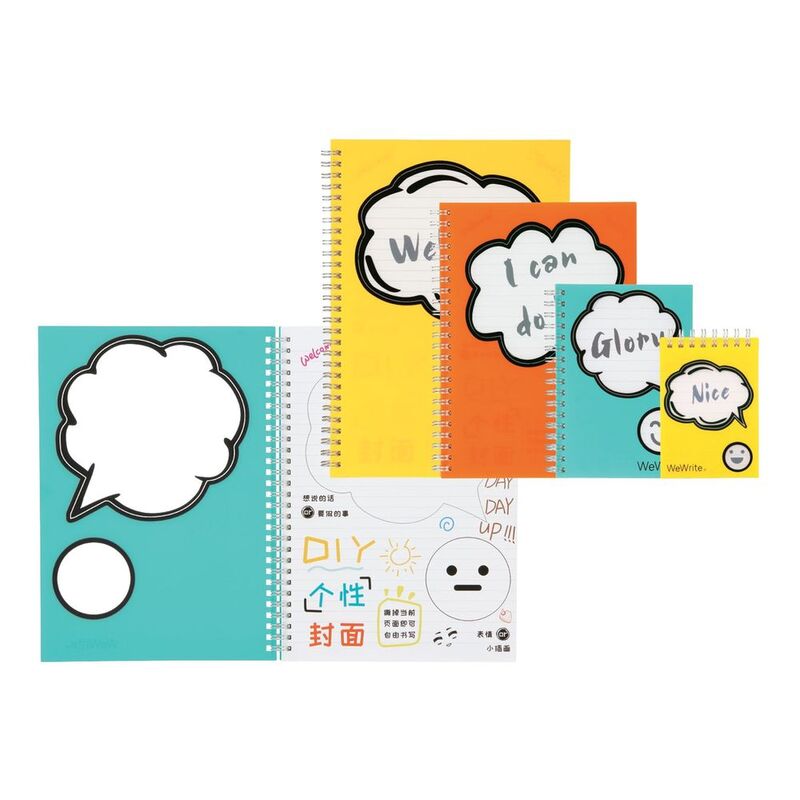 Foldermate Spiral A5 Notebook 70 Sheets - Hi There (Assorted - Includes 1) Foldermate Spiral A5 Notebook 70 Sheets - Hi There (Assorted - Includes 1)