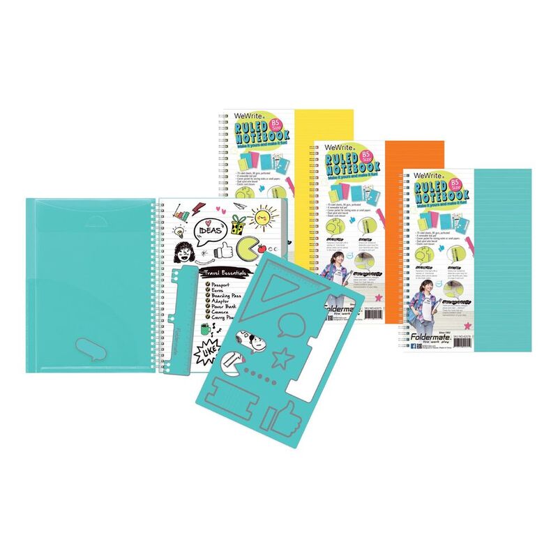Foldermate 1-Subject Notebook A5 70 Sheets - Pastel Colors Wewrite (Assorted - Includes 1) Foldermate 1-Subject Notebook A5 70 Sheets - Pastel Colors Wewrite (Assorted - Includes 1)