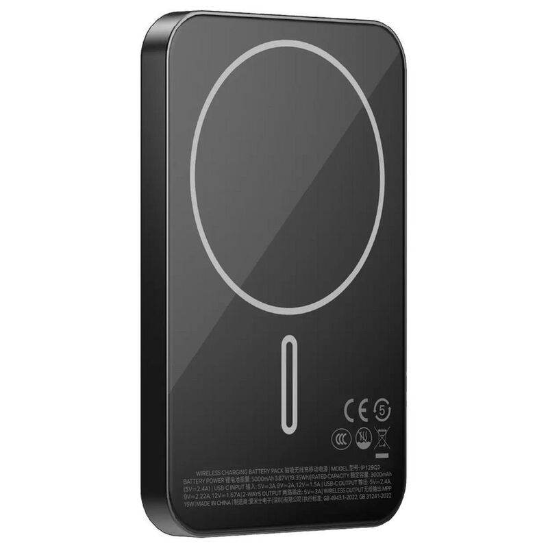 Momax 1-Power Q.Pass 5000mAh Qi2 Magnetic Wireless Power Bank - Black
