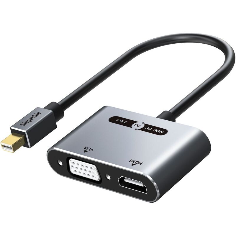 Blupebble 2-in-1 Mini Dp to HDMI & Vga Adapter Blupebble 2-in-1 Mini Dp to HDMI & Vga Adapter
