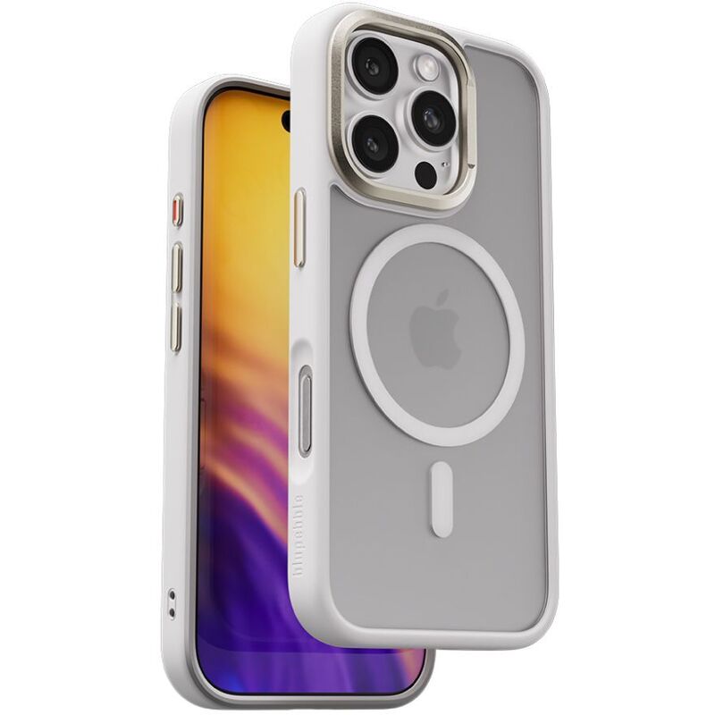 Blupebble Hybrid Matte Case Compatible with Magsafe iPhone 16 Pro 6.3-Inch - White