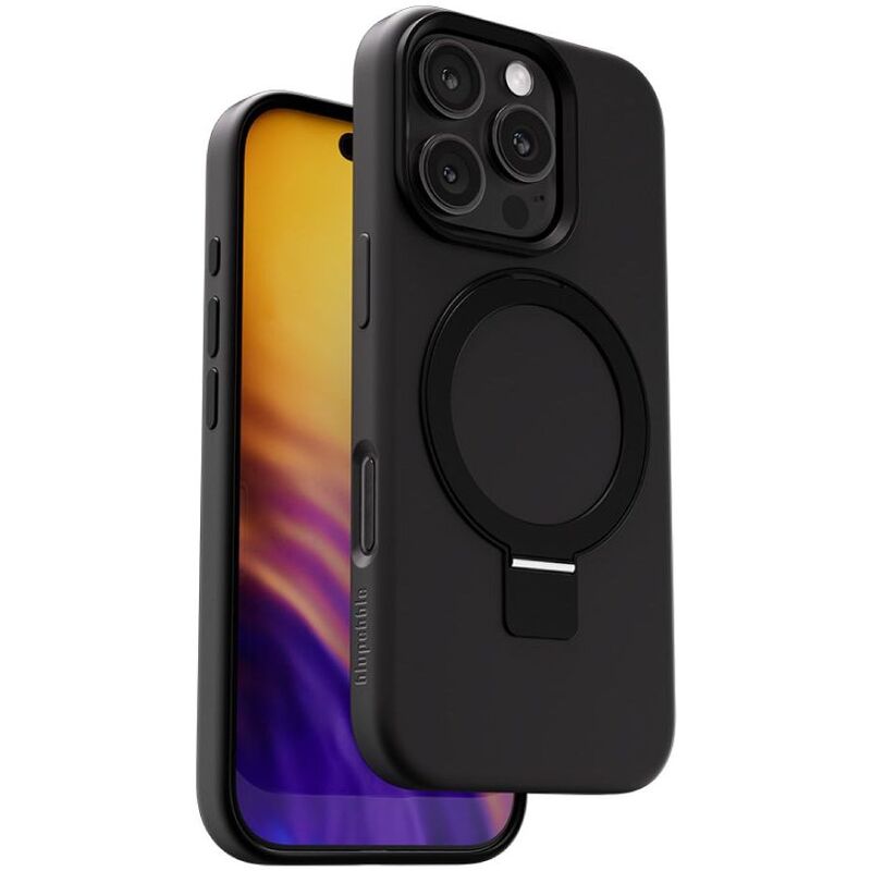 Blupebble Ringflex Case with Foldable Kickstand Compatible with Magsafe iPhone 16 Pro Max 6.9-Inch - Black