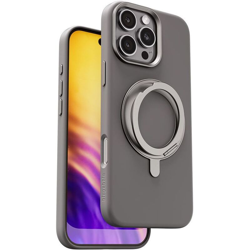 Blupebble Ringflex Case with Foldable Kickstand Compatible with Magsafe iPhone 16 Pro Max 6.9-Inch- Titanium