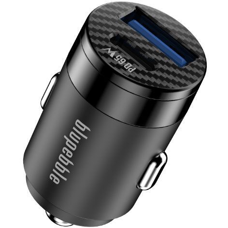 Blupebble Mini PD Car Charger Fast Charging Aluminum Car Charger with USB-C Port PD65W | Qc18W
