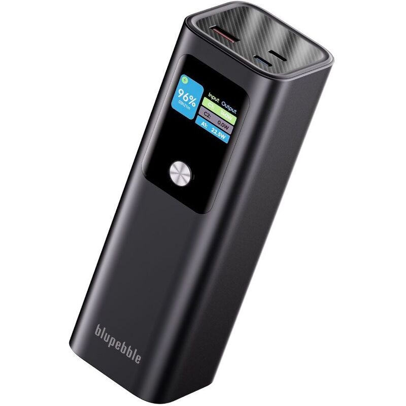 Blupebble Maxpod 27000mAh 140W LED Indicator with Flash Light 2XUSB-C & USB-A Powerbank - Grey