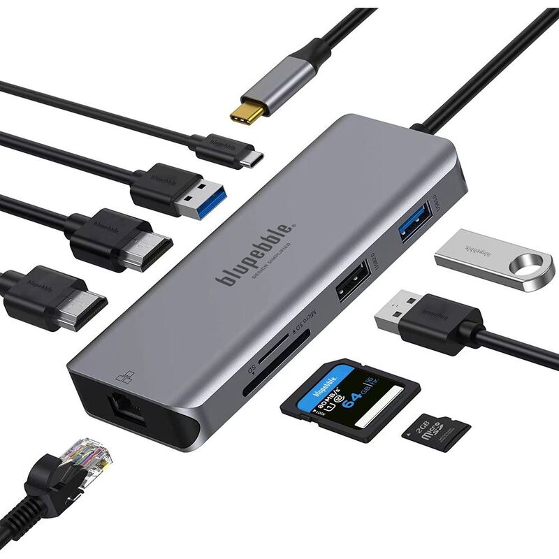 Blupebble C9 Hub Aluminum 9In1 Multimedia Hub