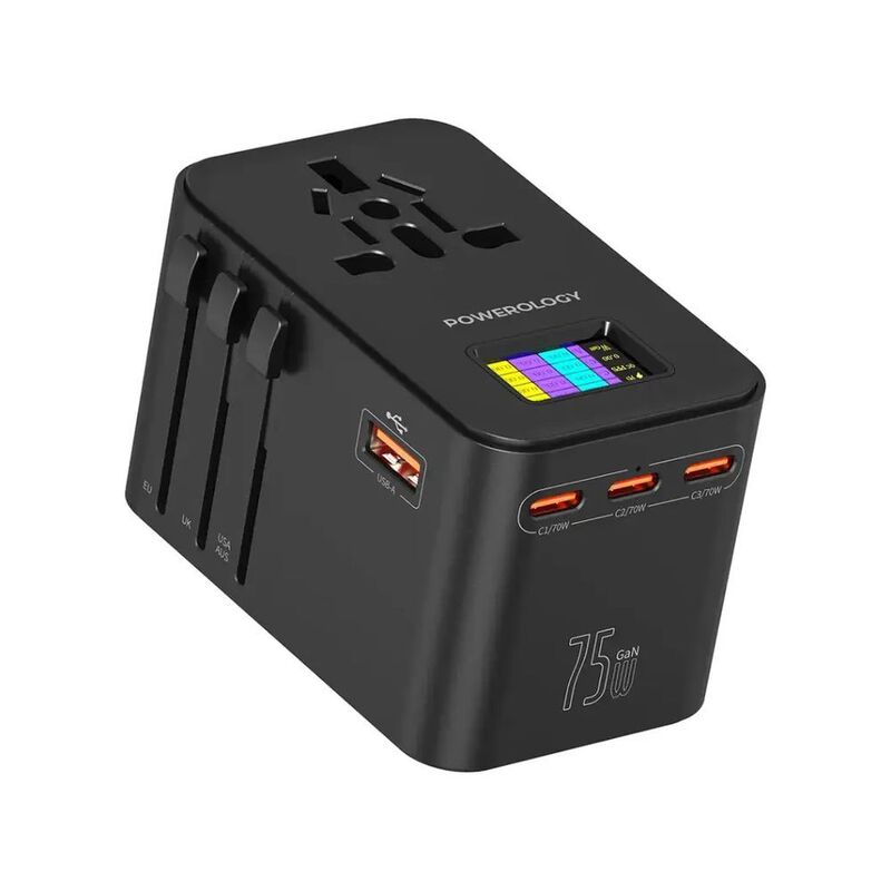 Powerology Gan 75W Universal Charger - Black Powerology Gan 75W Universal Charger - Black