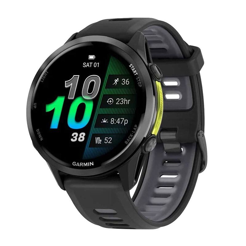 Garmin Forerunner 970 Carbon Gray DLC TI Smartwatch with Black Case & Black/ Translucent Whitestone Band Garmin Forerunner 970 Carbon Gray DLC TI Smartwatch with Black Case & Black/ Translucent Whitestone Band