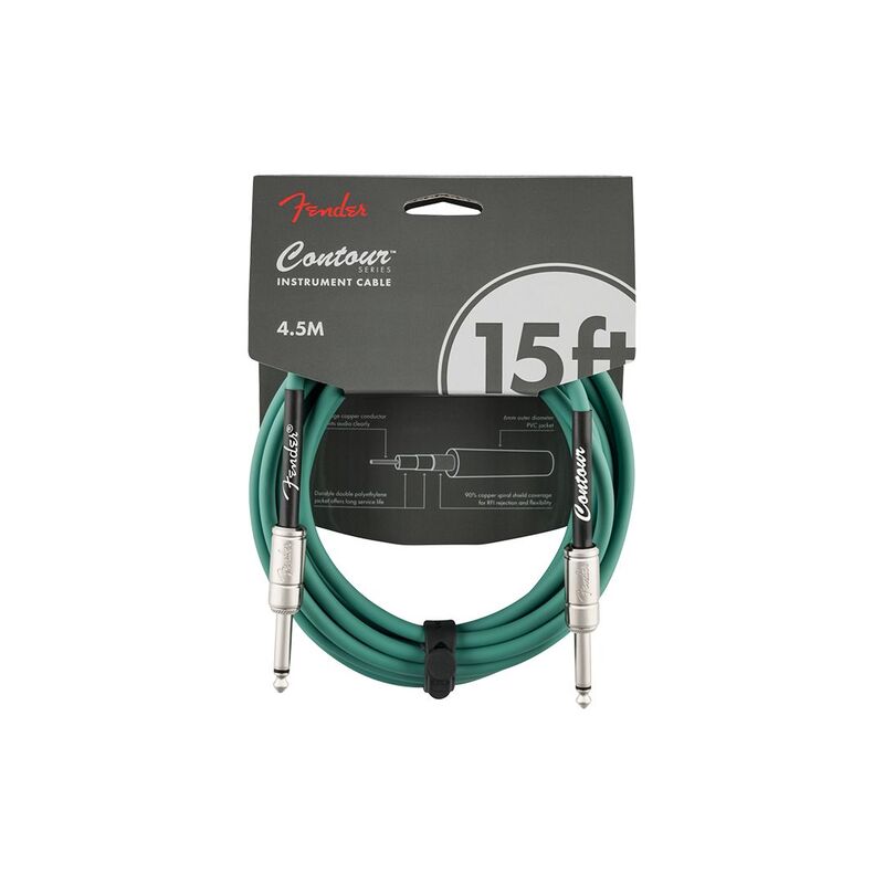Fender 990571046 Contour Instrument Cable - Sherwood Green - 15 Ft