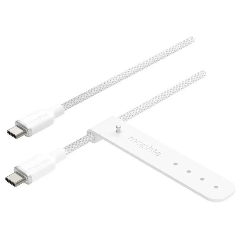 Mophie ChargeStream USB-C To USB-C-2m Braided Cable - White Mophie ChargeStream USB-C To USB-C-2m Braided Cable - White