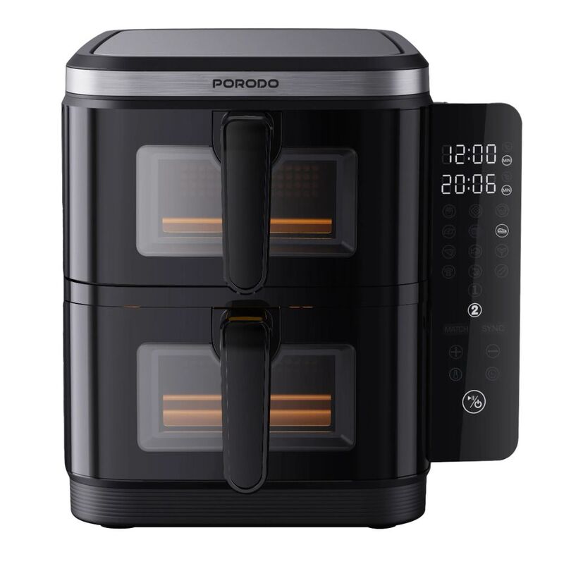 Porodo Lifestyle Double Stack Air Fryer - Black Porodo Lifestyle Double Stack Air Fryer - Black