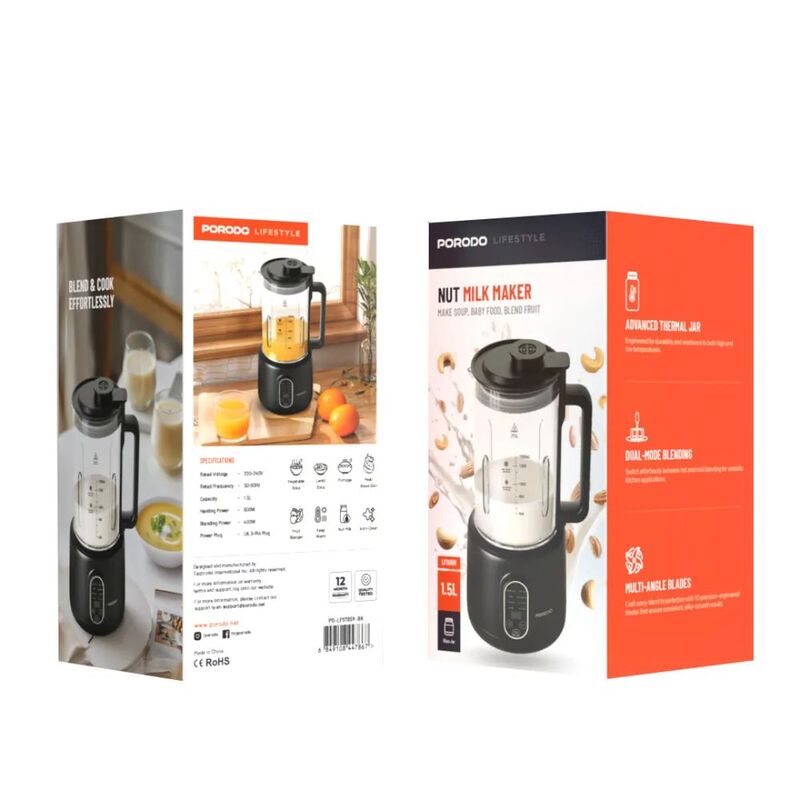 Porodo Lifestyle Nut Milk Maker 1.5L - Black Porodo Lifestyle Nut Milk Maker 1.5L - Black