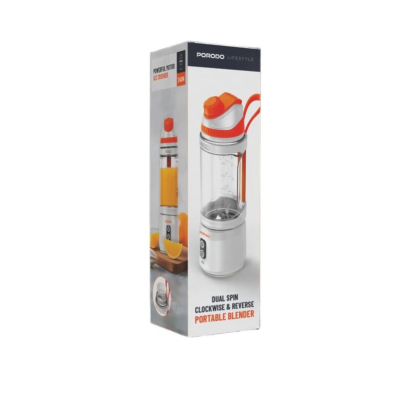 Porodo Lifestyle Dual Spin Clockwise & Reverse Portable Blender - White Porodo Lifestyle Dual Spin Clockwise & Reverse Portable Blender - White