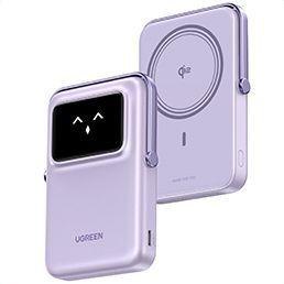 Ugreen Uno Pb 10000mAh Magnetic Wireless 15W Qi2 With Built-In Stand + USB-C 20W In/Out + USB-A 22.5W Out - Purple Ugreen Uno Pb 10000mAh Magnetic Wireless 15W Qi2 With Built-In Stand + USB-C 20W In/Out + USB-A 22.5W Out - Purple
