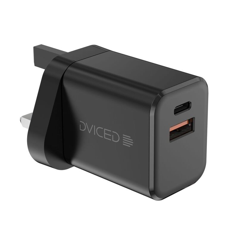 Dviced Wall Charger 35W Gan 1 USB-A 1 USB-C (UK) - Black Dviced Wall Charger 35W Gan 1 USB-A 1 USB-C (UK) - Black