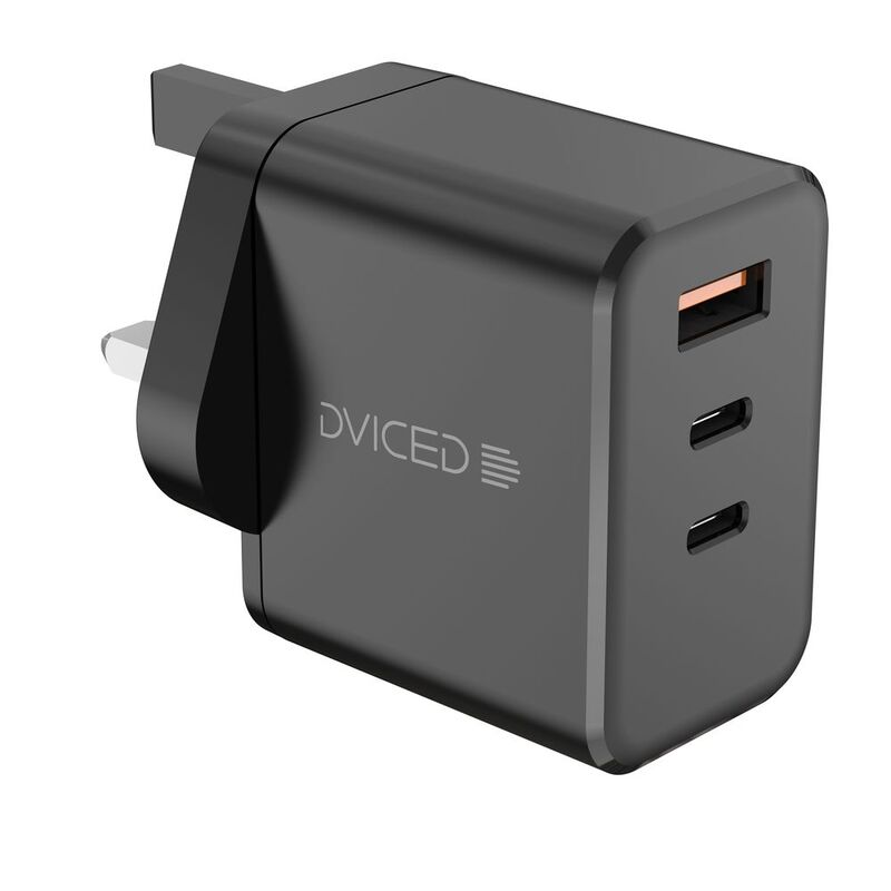 Dviced Wall Charger 65W Gan 2 USB-C 1 USB-A (UK) - Black Dviced Wall Charger 65W Gan 2 USB-C 1 USB-A (UK) - Black