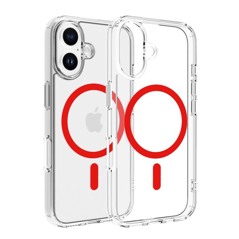 Dviced Magsafe iPhone 16 Case Clear - Red