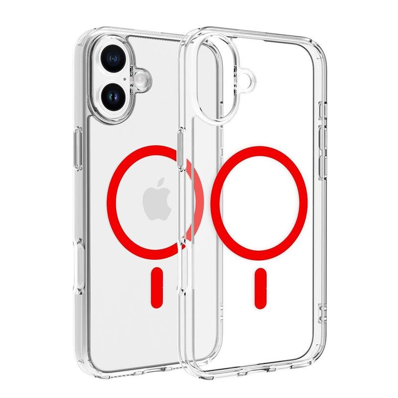 Dviced Magsafe iPhone 16 Plus Case Clear - Red