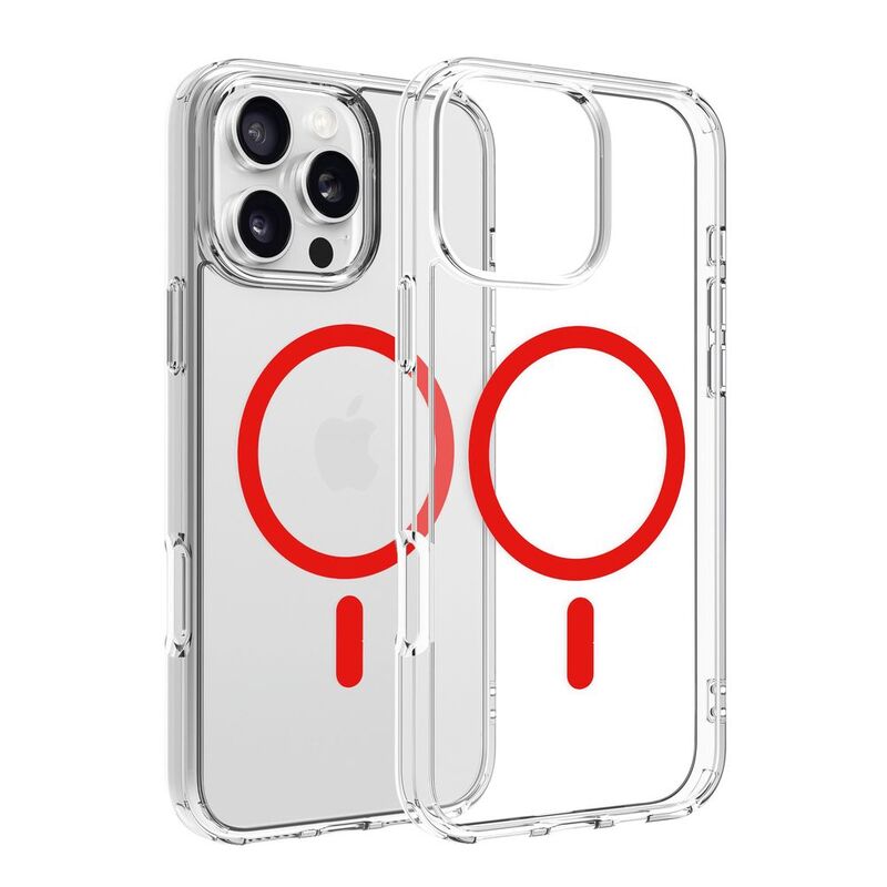 Dviced Magsafe iPhone 16 Pro Max Case Clear - Red