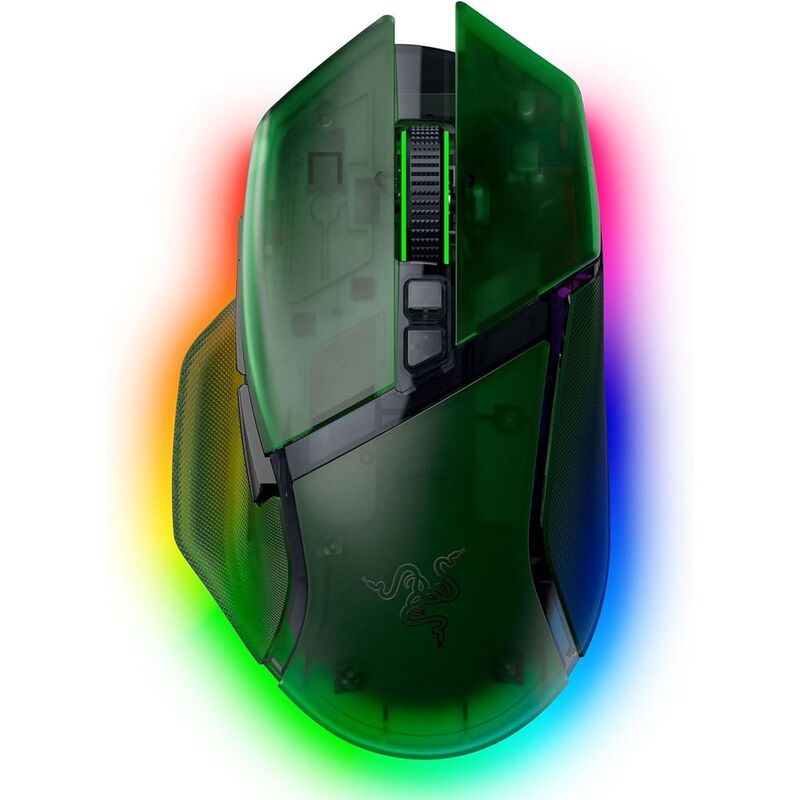 Razer Basilisk V3 Pro 35K Fully Customizable Wireless Ergonomic RGB Gaming Mouse - Phantom Green Edition