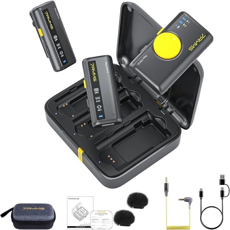 7Ryms iRay DW10 WiReless Lavalier Microphone With Reverb - Black