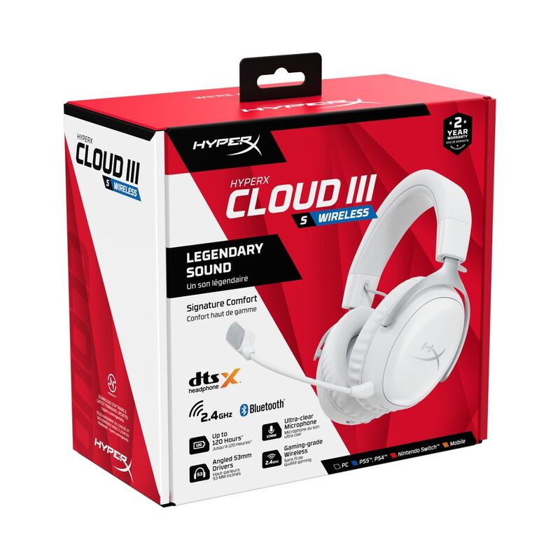 Hyperx Cloud III S Wireless Gaming Headset - White Hyperx Cloud III S Wireless Gaming Headset - White