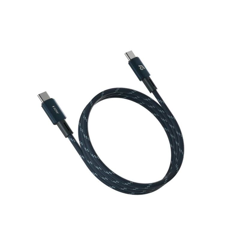 Adam Elements Casa MF100 USB-C To USB-C 60W Magnetic Flat Charging Cable 1M - Blue