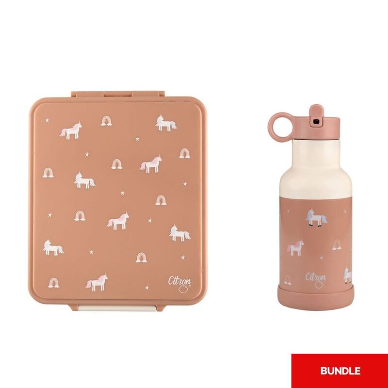 Citron 2022 Stainless Steel Water Bottle Unicorn 350ml + Citron 2022 Grand Lunchbox Unicorn + (Bundle) Citron 2022 Stainless Steel Water Bottle Unicorn 350ml + Citron 2022 Grand Lunchbox Unicorn + (Bundle)