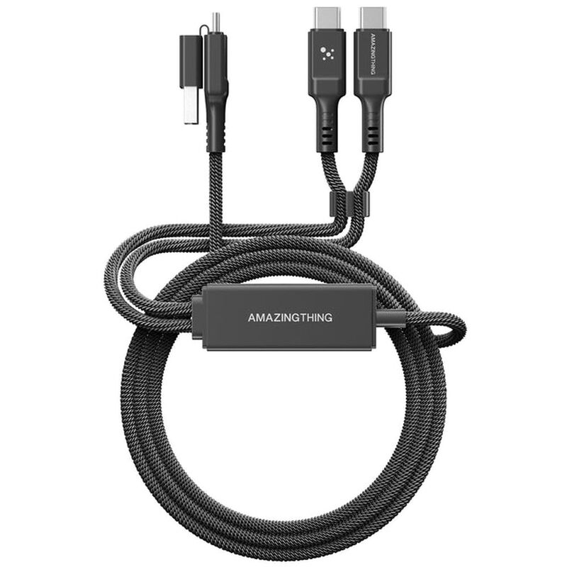 At Thunder Pro I 7X 4In1 USB-A + USB-C To USB-C + USB-C 5A 100W 1.5M Cable - Black At Thunder Pro I 7X 4In1 USB-A + USB-C To USB-C + USB-C 5A 100W 1.5M Cable - Black