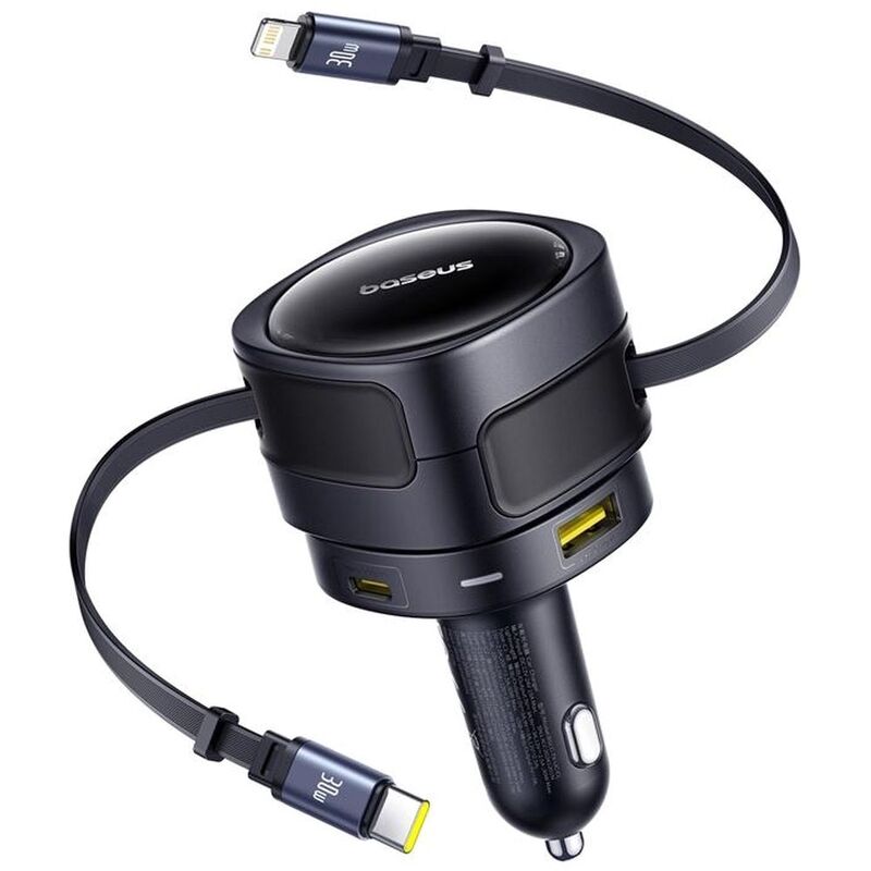 Baseus Enjoyment Max Build-In Cable Car Charger 90W - Cosmic Black