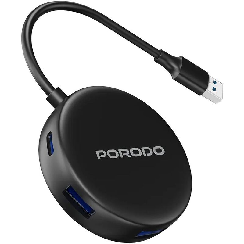Porodo USB 3.0 Multi-Port Hub - Black Porodo USB 3.0 Multi-Port Hub - Black