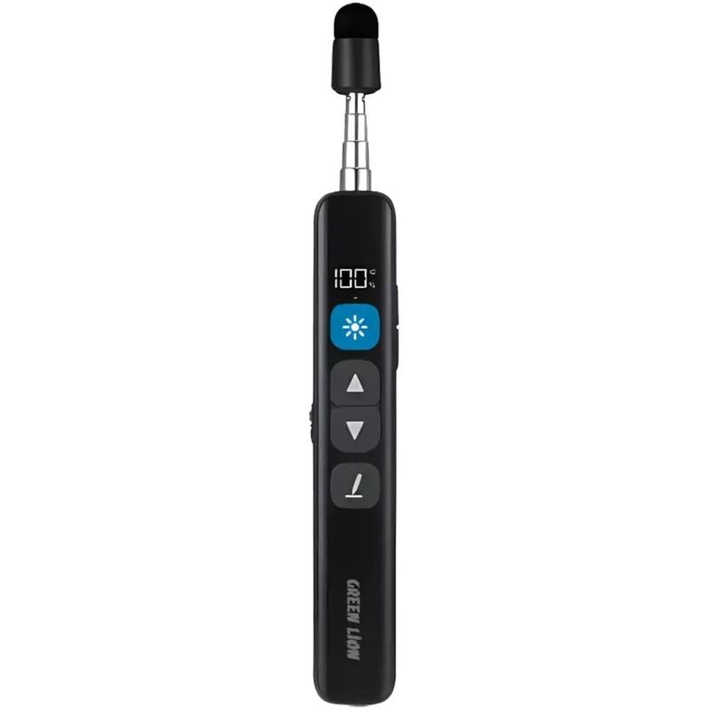 Green Lion Wireless Presenter with Retractable Pointer - Black