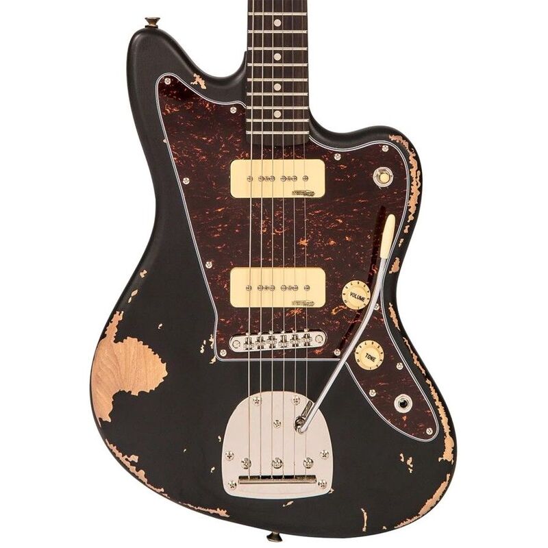 Vintage V65VMRBK Icon Electric Guitar - Distressed Black Vintage V65VMRBK Icon Electric Guitar - Distressed Black