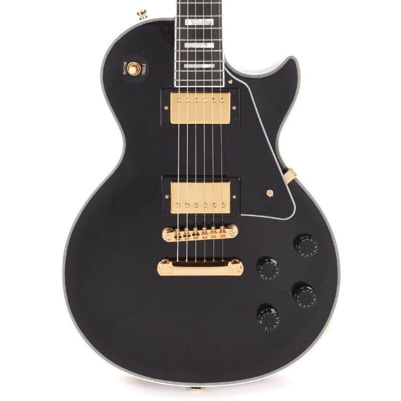 Epiphone ECLPCEBGH1 Inspired By Gibson Les Paul Custom Electric Guitar - Ebony Epiphone ECLPCEBGH1 Inspired By Gibson Les Paul Custom Electric Guitar - Ebony