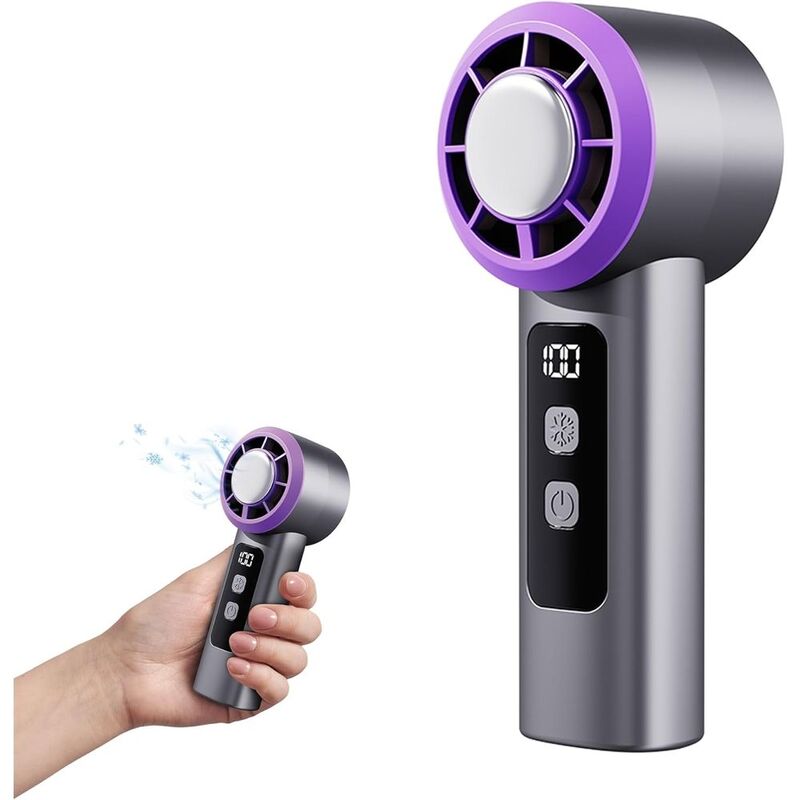 Porodo 3000Mah Handheld Fan Cooling Compressor With 100 Gear Speed & Led Display - Gray