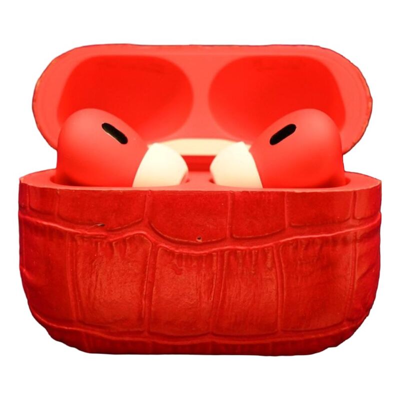 Aurora Concepts Red Alligator Leather Custom Airpods Pro 2 Aurora Concepts Red Alligator Leather Custom Airpods Pro 2